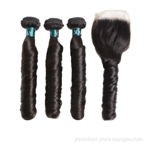 Wholesale 10A Double Drawn 100% Remy Human Hair Weave Bouncy Curl Virgin Hair Bundle Pixie Egg Curl Cuticle Aligned Hair Bundles